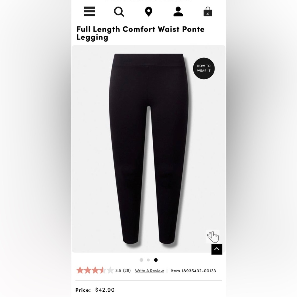 Torrid Full Length Comfort Waist Ponte Legging